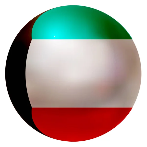 Kuwait National Flag Ball Icon — Stock Vector
