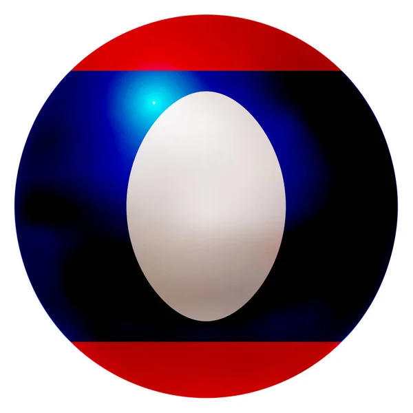 Laos National Flag Ball Icon — 스톡 벡터