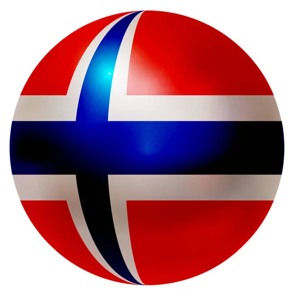 Norge Nationell Flagga Boll Ikon — Stock vektor