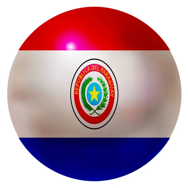 Ícone Bola Bandeira Nacional Paraguai — Vetor de Stock