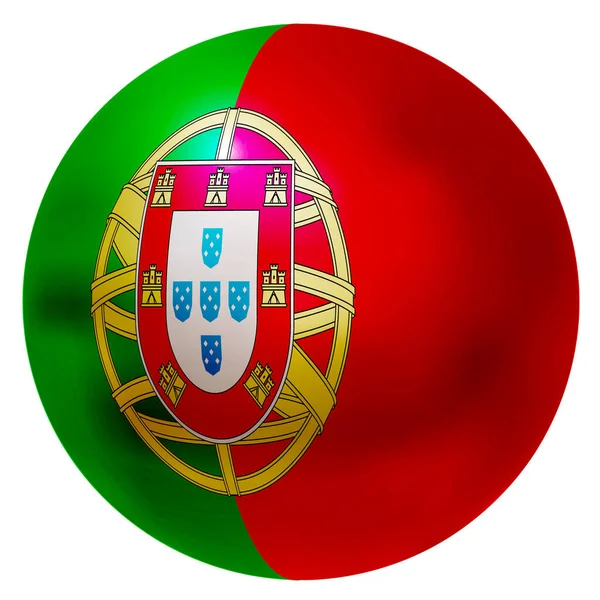 Portugal Ícone Bola Bandeira Nacional — Vetor de Stock