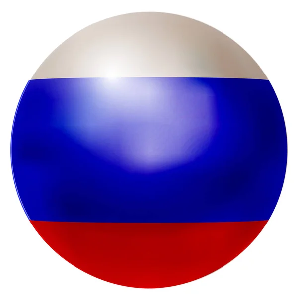 Rosja Ikona Piłki Flagi Narodowej — Wektor stockowy