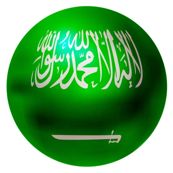 Ikon Bola Bendera Nasional Arab Saudi - Stok Vektor