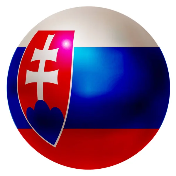 Eslovaquia Bandera Nacional Icono Pelota — Vector de stock