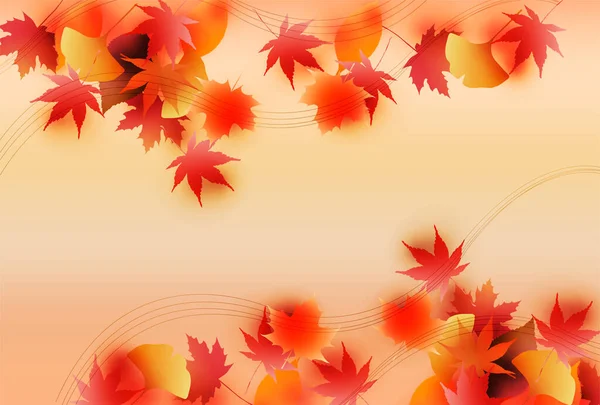 Otoño Hojas Arce Fondo Otoño — Vector de stock