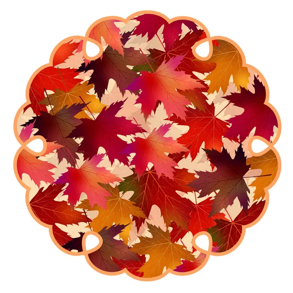 Herbst Blätter Ahorn Japanisches Muster Symbol — Stockvektor
