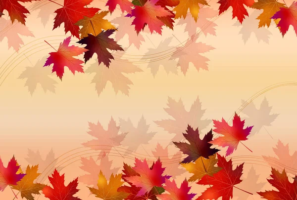 Herfst Bladeren Esdoorn Herfst Achtergrond — Stockvector