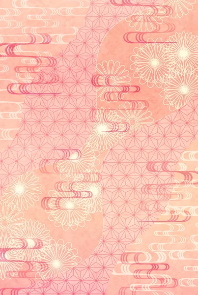 Chrysanthemum Autumn Japanese Pattern Background — Stock vektor