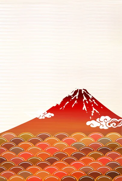 Fuji Japanischen Muster Herbst Hintergrund — Stockvektor