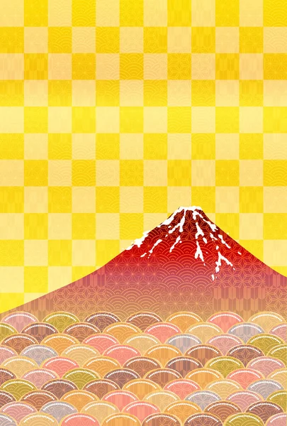 Fuji Motif Japonais Fond Automne — Image vectorielle