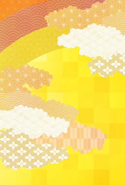 Herfst Japans Japans Papier Achtergrond Patroon — Stockvector