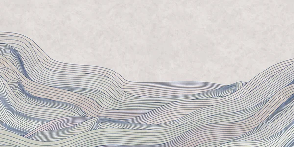 Mourning Japanese Paper Wave Background — 스톡 벡터