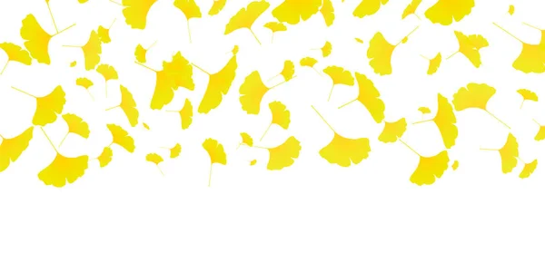 Sonbahar Arka Plan Ginkgo Sonbahar Yaprakları — Stok Vektör