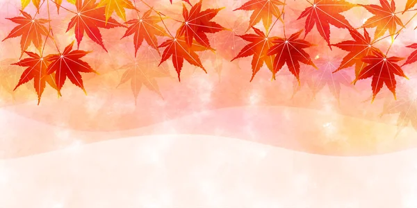 Otoño Hojas Arce Fondo Otoño — Vector de stock