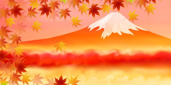 Fuji Autumn Wave Japanese Paper Background — 图库矢量图片