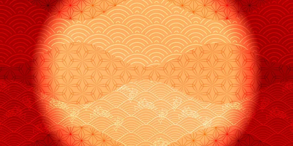 Autumn Japanese Pattern Pattern Wave Background — Stok Vektör