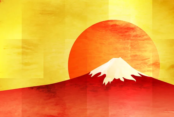 Mount Fuji Sunrise Japan Background — Stock Vector