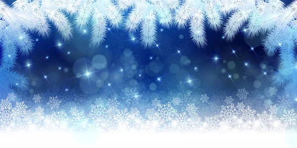 Snow Christmas Winter Fir Tree Background — Stok Vektör