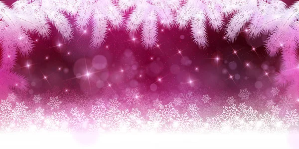 Snow Christmas Winter Fir Tree Background — стоковый вектор