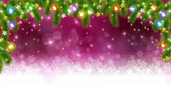 Snow Christmas Winter Fir Tree Background — Διανυσματικό Αρχείο