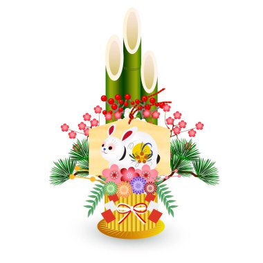 Rabbit New Year's card lucky charm icon