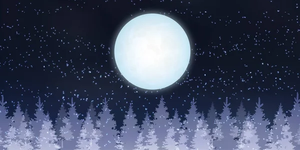 Snow Christmas Fir Tree Winter Background — 图库矢量图片