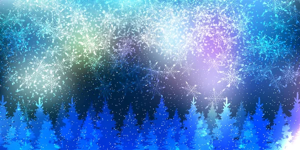 Snow Christmas Fir Tree Winter Background — Vetor de Stock