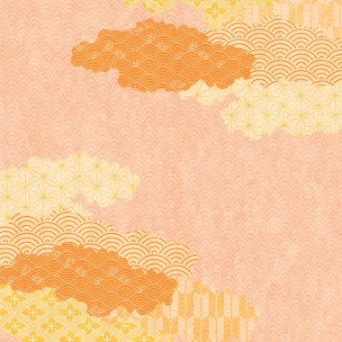 Japanese pattern autumn sea of clouds background