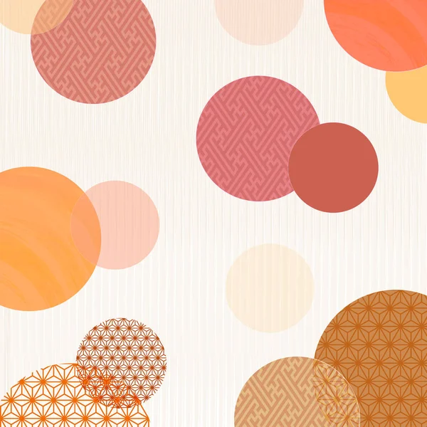 Autumn Japanese Pattern Circle Background — Stockvektor