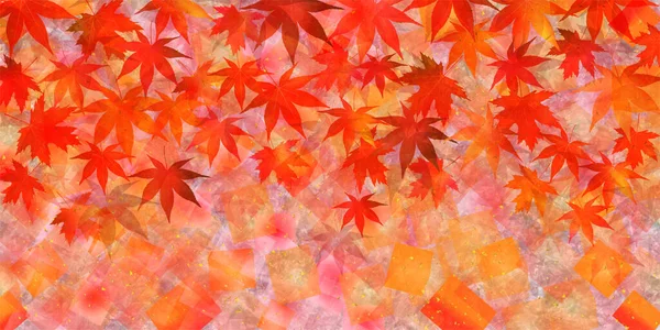 Folhas Outono Outono Padrão Japonês Fundo —  Vetores de Stock