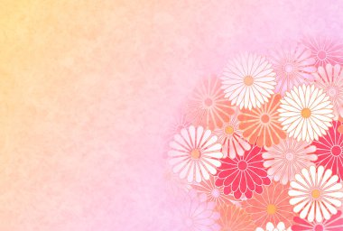 Krizantem Yeni Yıl Kart Japon desenli geçmişi