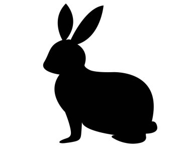 Rabbit New Year's card silhouette icon