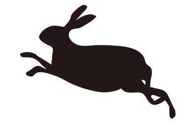 Rabbit New Year's card silhouette icon