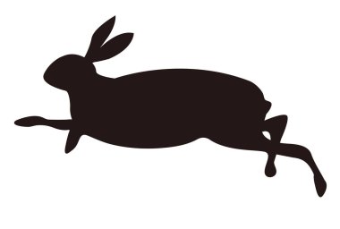 Rabbit New Year's card silhouette icon