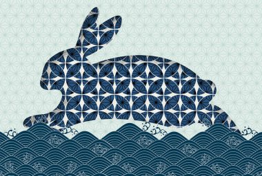 Rabbit New Year's card zodiac background