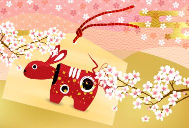 Rabbit New Year's card zodiac background