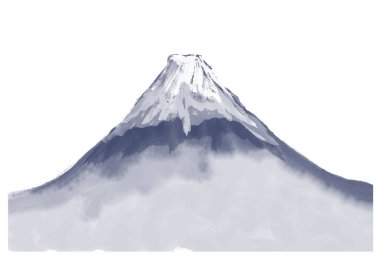 Mt. Fuji Yeni Yıl Kartı suluboya simgesi