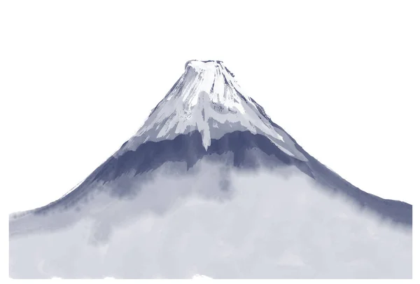 Όρος Εικονίδιο Υδατογραφίας Κάρτας Fuji Της Πρωτοχρονιάς — Διανυσματικό Αρχείο