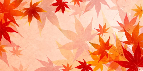 Autumn Leaves Autumn Japanese Pattern Background — Stock Vector