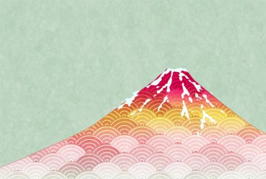 Fuji New Year's card Japanese pattern background
