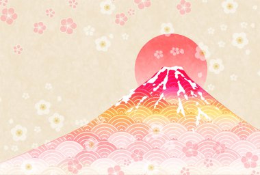 Fuji New Year's card Japanese pattern background
