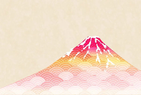 Fuji New Year Card Japanese Pattern Background — 图库矢量图片