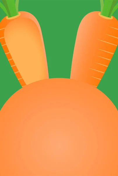 Tavşan Yeni Yıl Kartı Havuç Arka Planı — Stok Vektör