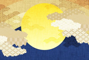 Ay 'ın Yeni Yıl kartı Japon şablonu geçmişi