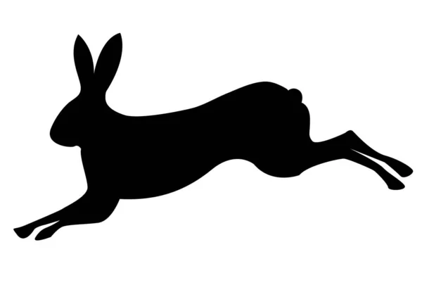 Rabbit New Year Card Silhouette Icon — 스톡 벡터