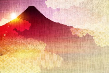 Fuji New Year's card Japanese pattern background