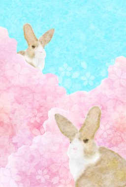 Tavşan Kiraz Çiçeği Yılbaşı kartı geçmişi