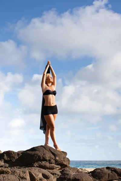 Gorgeous Woman on a Bluff — Stock Photo, Image