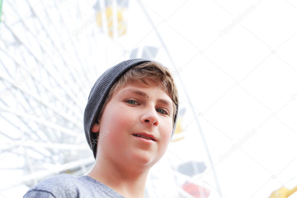Teenager with Blown out Ferris Wheel