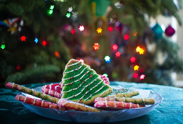 Boże Narodzenie drzewo plików cookie — Zdjęcie stockowe